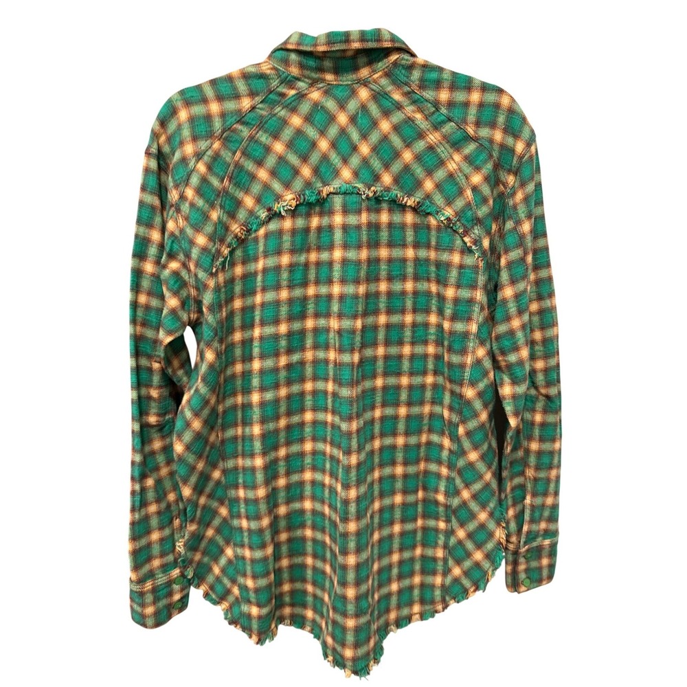 BDG Urban Outfitters Brixton Frayed Hemline Plaid Flannel Shirt SP Grunge New - Picture 4 of 7